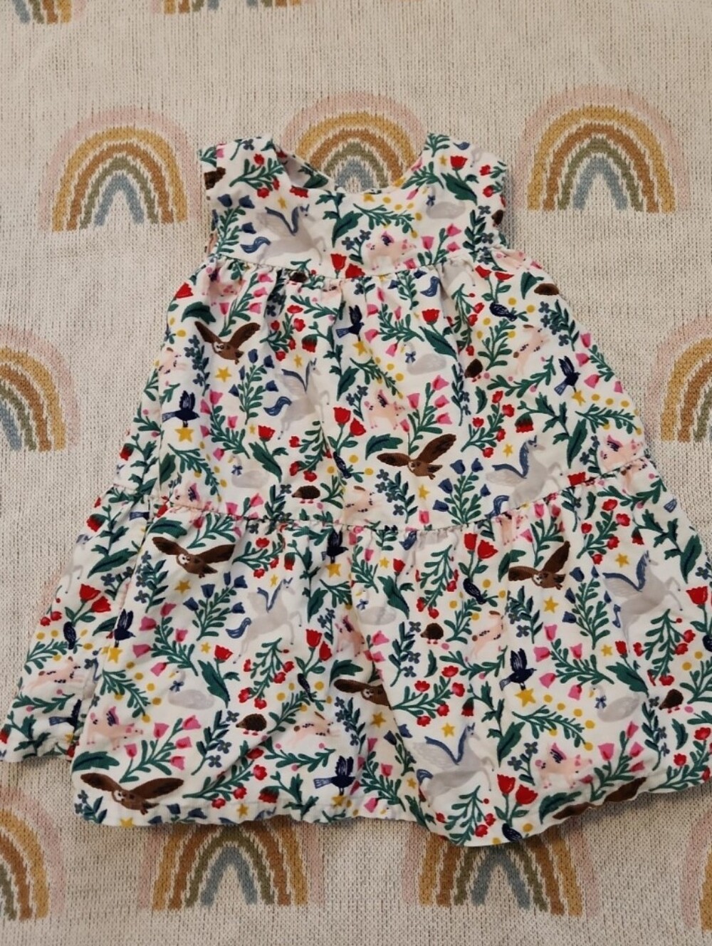 Baby Boden 18-24 Pecuilar Pinafore Dress Owl Unicorn Pig